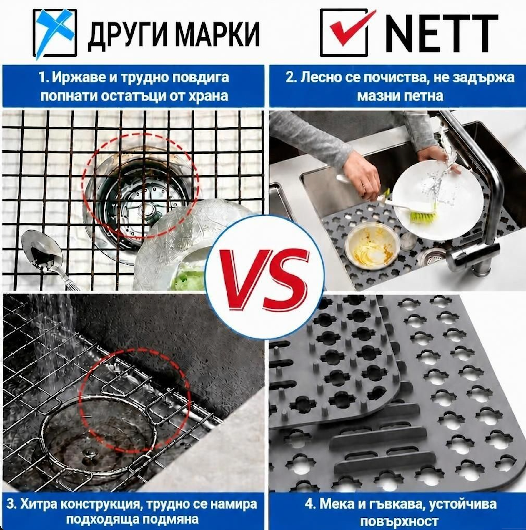 Силиконова термоустойчива подложка за мивка Nett SG-6433