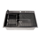 Черна кухненска мивка от неръждаема стомана 1.5 мм многофункционална Nett NB-7048